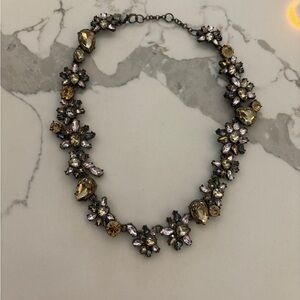 Banana Republic Elegant Gold and Silver Jewel Floral Necklace
